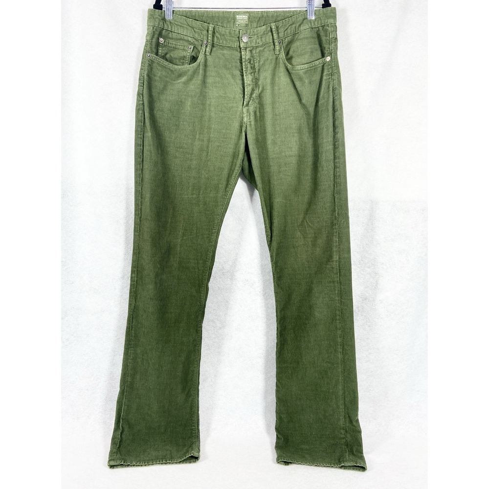 Bonobos Corduroy Pants Mens 35x34 Green Straight 5-Pocket Dark Academia USA Made